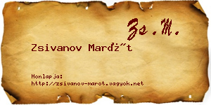 Zsivanov Marót névjegykártya